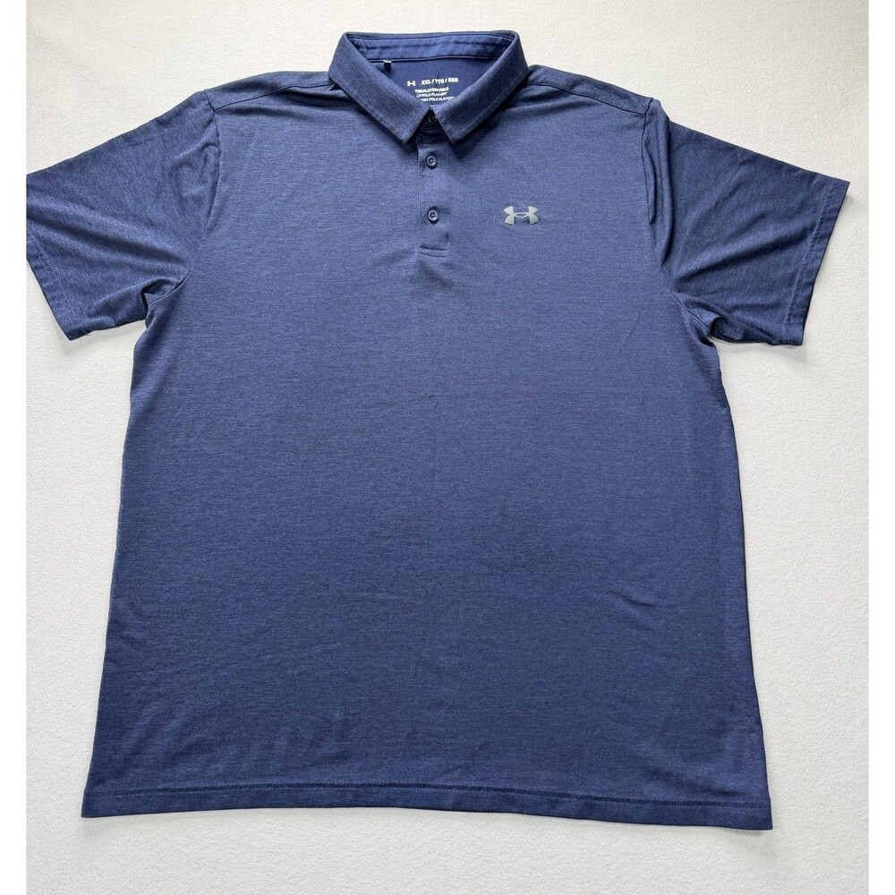 Under Armour Playoff Polo Shirt Men’s XXL Blue Heather Performance Golf Top